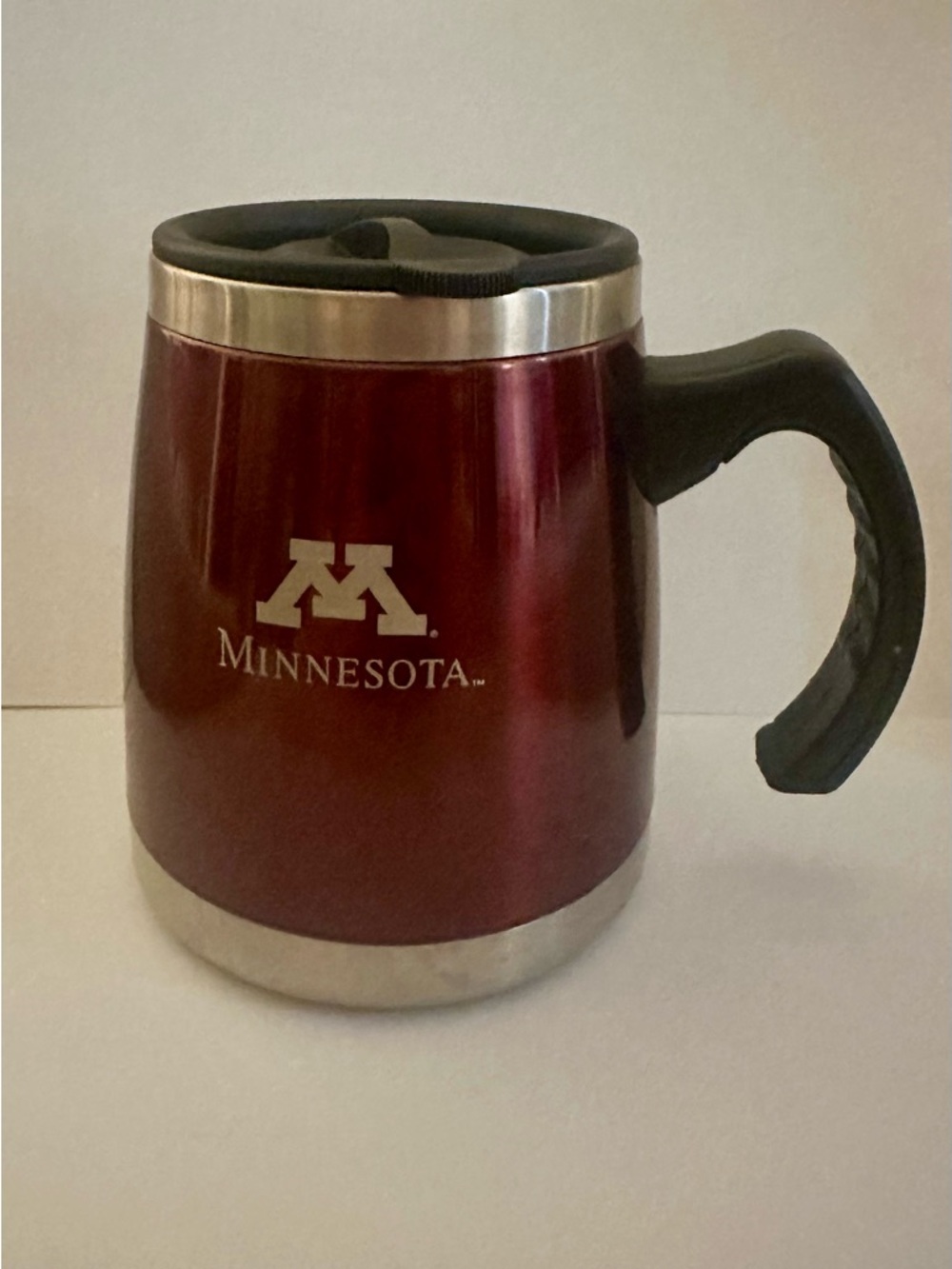 University of Minnesota Logo Stainless Steel Travel Mug With Handle - Maroon